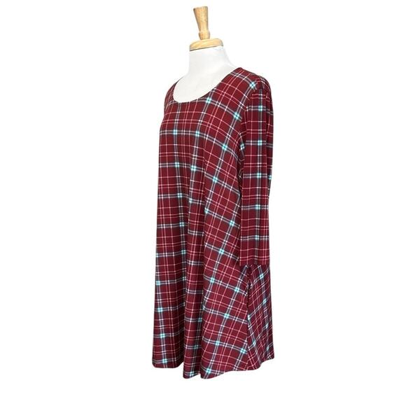 Mountain Mamas Tunic Dress Pockets Deep Sangria Tartan Plaid Women’s XXL - Picture 3 of 5